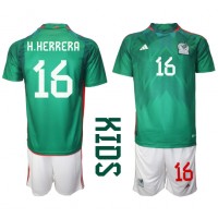 Fotballdrakt Barn Mexico Hector Herrera #16 Hjemmedraktsett VM 2022 Kortermet (+ Korte bukser)